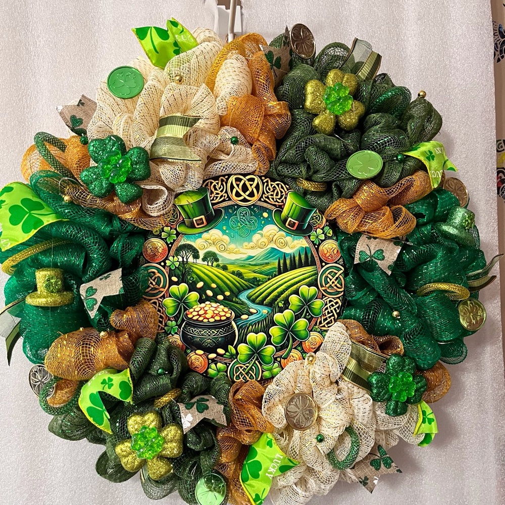 St Patrick’s day door wreath